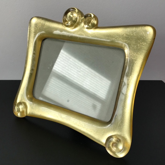 Vintage 5X7 UV Black Light Glow Thick Lucite Gold Leaf Swirl Picture Photo Frame - Picture 7 of 16